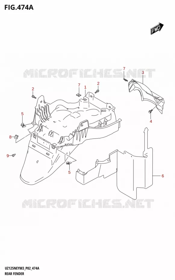 ACHTERSPATBORD Suzuki SCOOTER 125 ACCESS 2023  UZ125NEY M3 (P19)