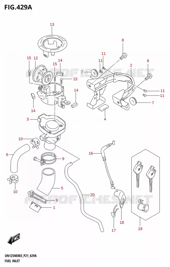 BRANDSTOFTANK VULSLANG & CAP Suzuki SCOOTER 125 AVENIS 2023  UN125NE M3 (P21)