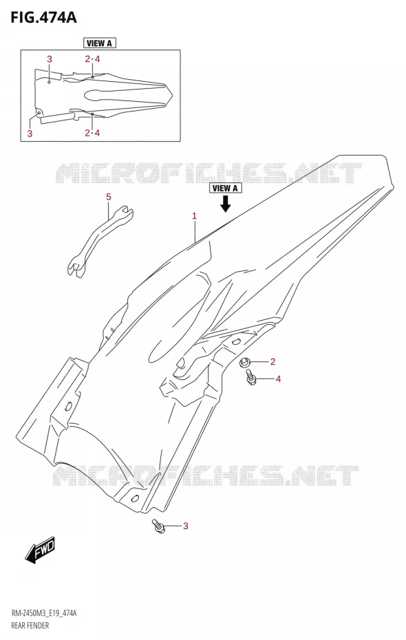 ACHTERSPATBORD Suzuki MOTO 450 RM-Z 2023  RM-Z450 M3 (E19)