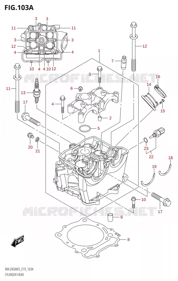 CILINDERKOP Suzuki MOTO 450 RM-Z 2023  RM-Z450 M3 (E19)