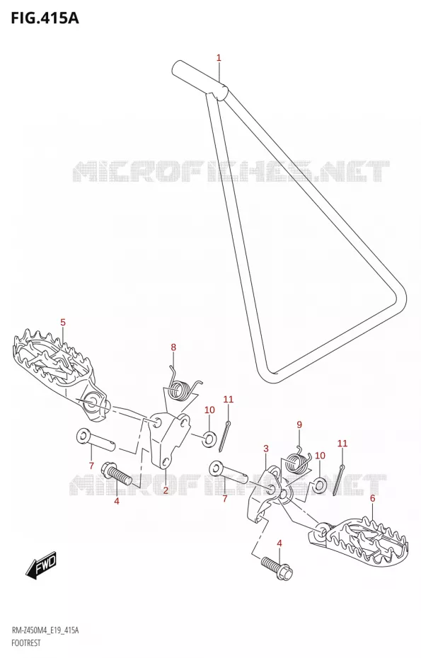 FOOTREST Suzuki MOTO 450 RM-Z 2024  RM-Z450 M4 (E19)