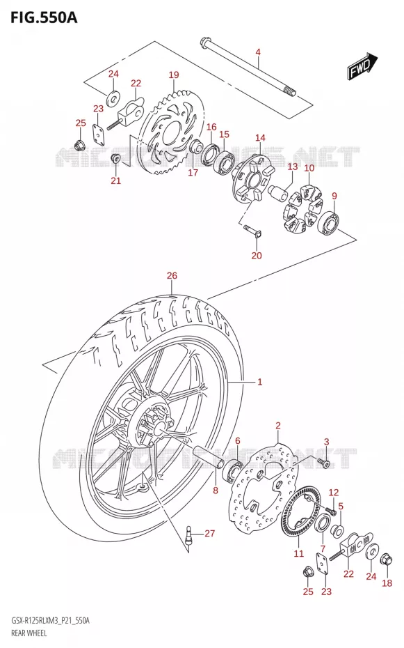 ACHTERWIEL Suzuki MOTO 125 GSX-R 2023  GSX-R125RLX M3 (P21)