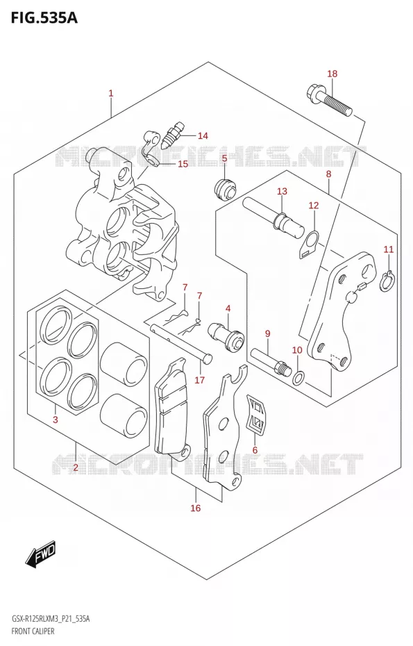 FRONT CALIPER Suzuki MOTO 125 GSX-R 2023  GSX-R125RLX M3 (P21)