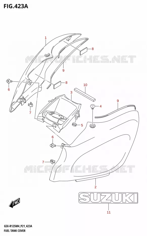 FUEL TANK COVER (GSX-R125RL) Suzuki MOTO 125 GSX-R 2024  GSX-R125RL 2024 M4 (P21)
