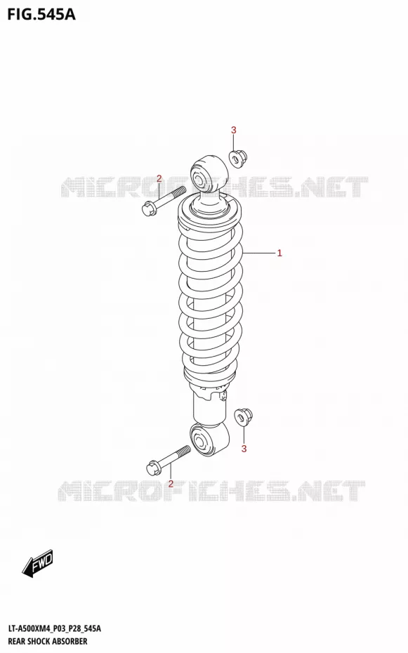 ACHTER SCHOKDEMPER (LT-A500X) Suzuki QUAD 500 KINGQUAD 2024  LT-A500XM4 P03 2024 M4 (P03)