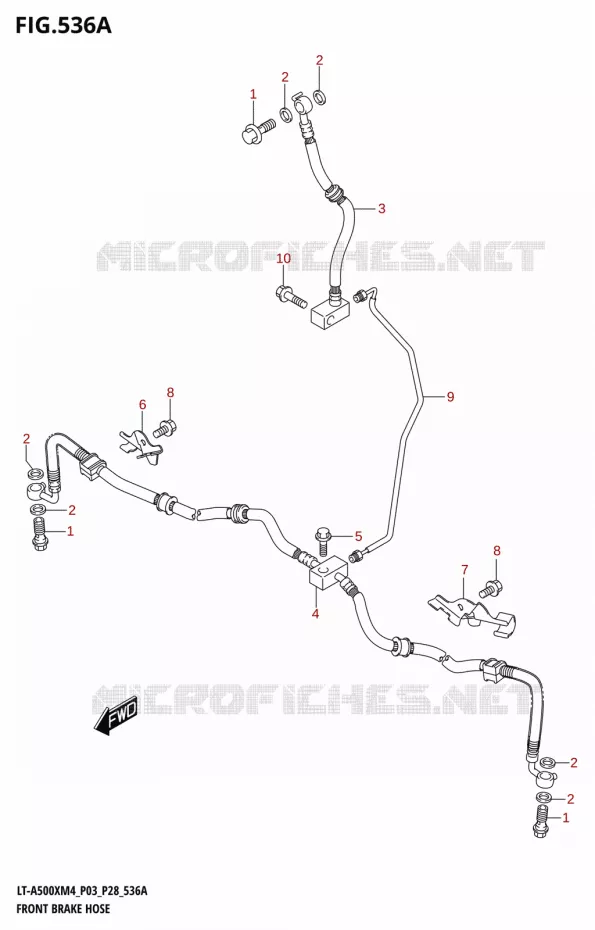 FRONT REMSLANG Suzuki QUAD 500 KINGQUAD 2024  LT-A500XM4 P03 2024 M4 (P03)