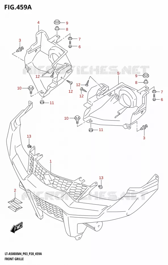VOORBUMPER - KOPLAMPHUIS Suzuki QUAD 500 KINGQUAD 2024  LT-A500XM4 P03 2024 M4 (P03)