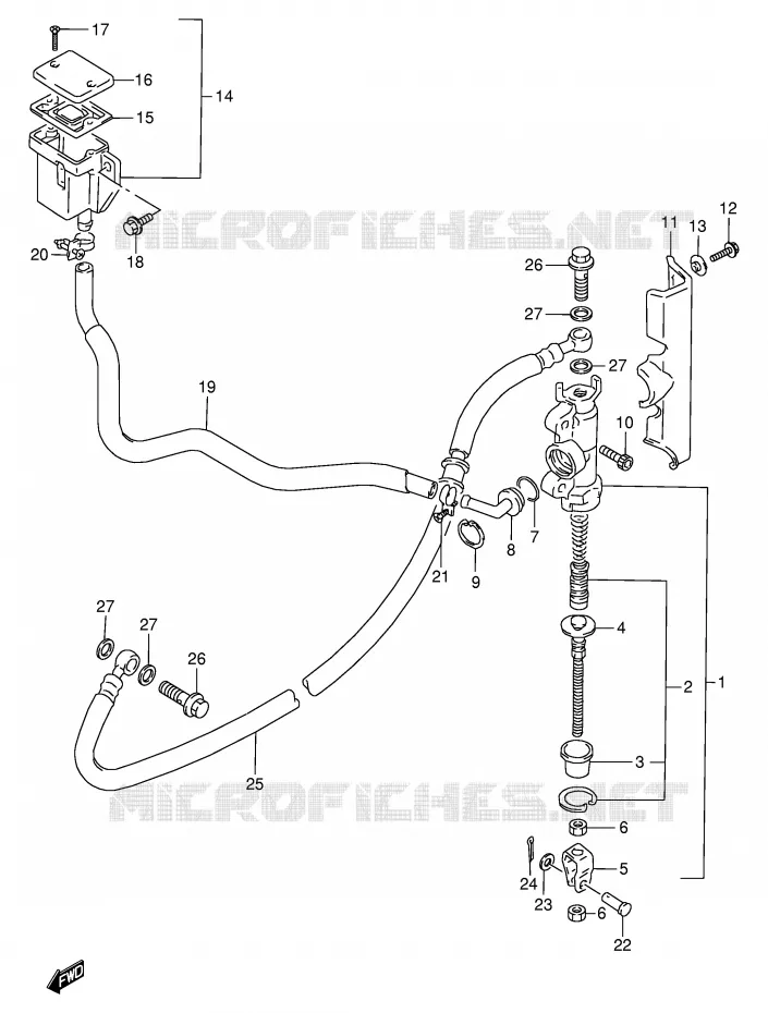 ACHTER HOOFDREMCILINDER Suzuki MOTO 800 VX 1990  VX800L(E4)