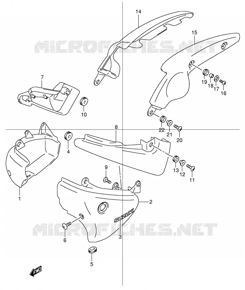 ACHTER KUIP  (MODELE K1/K2/K3/K4) Suzuki MOTO 125 INTRUDER 2003  VL125LK3(E2)