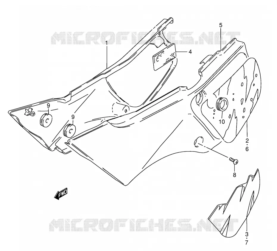 ACHTER KUIP  (MODELE M/R) Suzuki MOTO 50 TS-X 1991  TS50XKM(E1)
