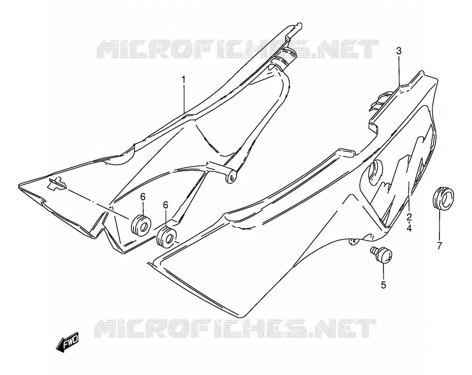 ACHTER KUIP  (MODELE P/S) Suzuki MOTO 50 TS-W 1995  TS50WS(E6)
