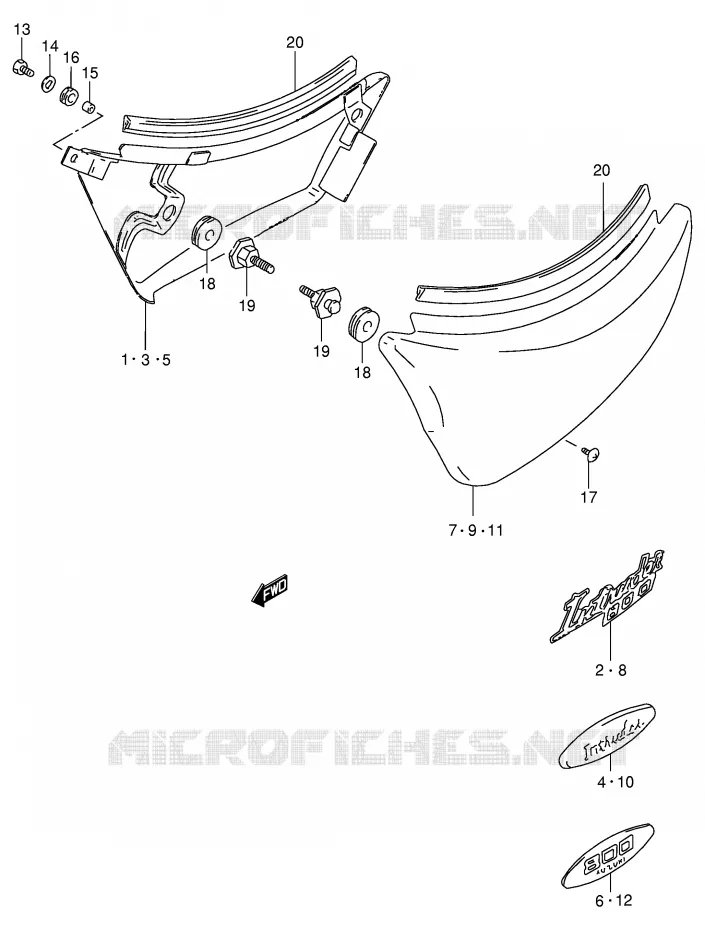 ACHTER KUIP  (MODELE S/T/V) Suzuki MOTO 800 INTRUDER 1993  VS800GLP(E28)