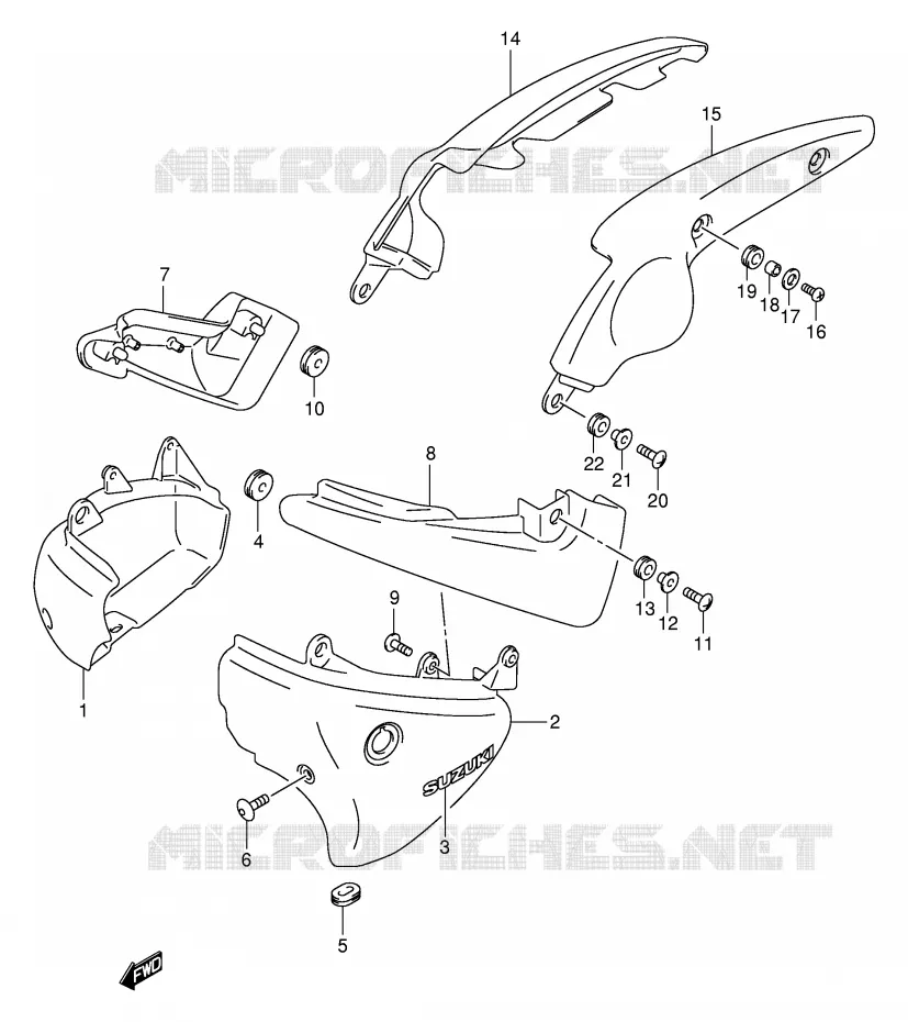 ACHTER KUIP  (MODELE Y) Suzuki MOTO 125 INTRUDER 2000  VL125Y(E2)