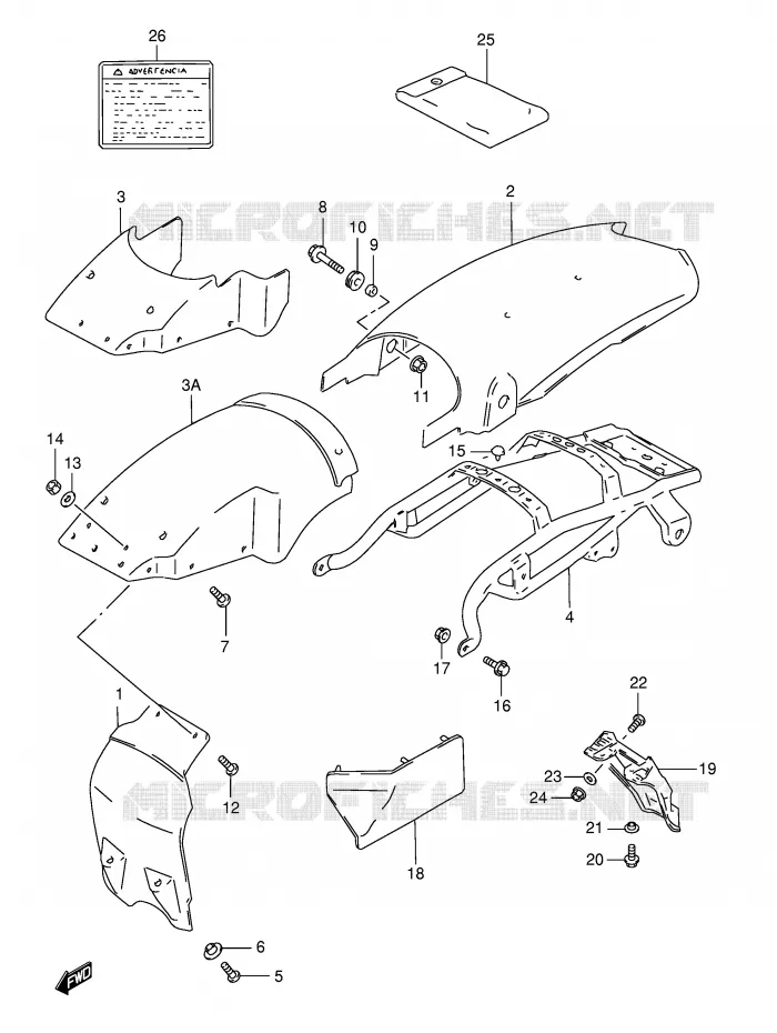 ACHTERSPATBORD (MODELE R P31) Suzuki MOTO 125 TS-ER 1992  TS125ERCN(E1)