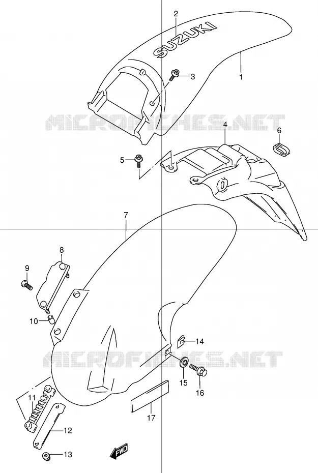 ACHTERSPATBORD (MODELE Y) Suzuki MOTO 50 STREET-MAGIC 2000  TR50SY(E2)