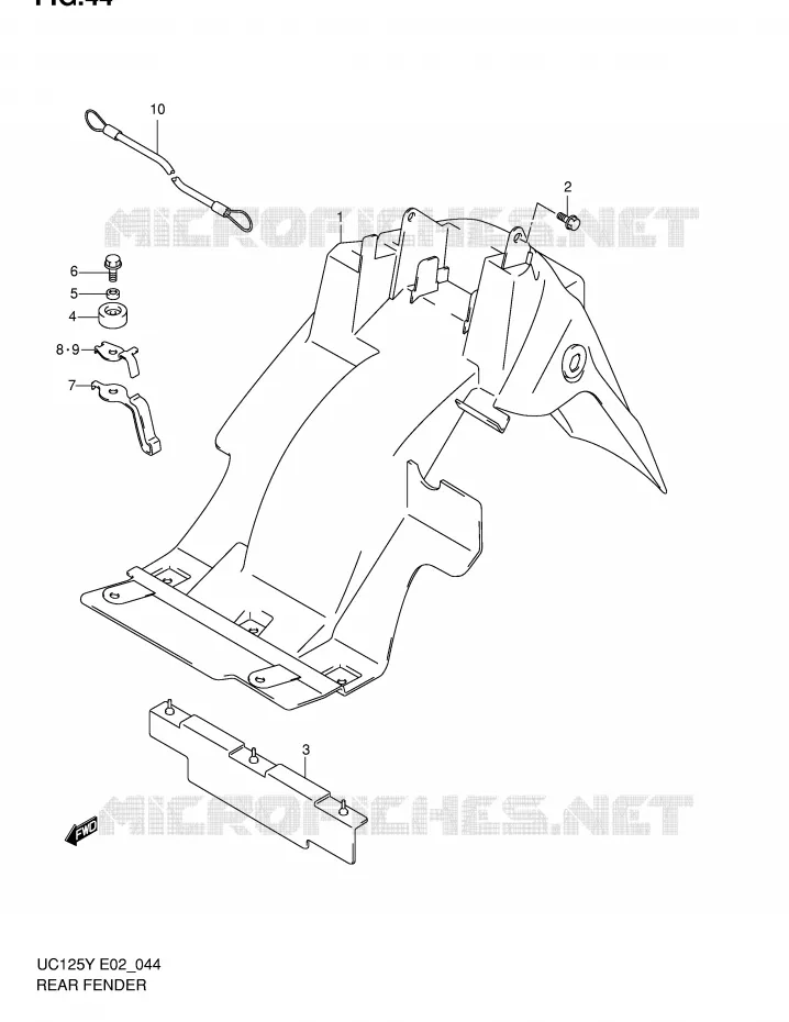 ACHTERSPATBORD Suzuki SCOOTER 125 EPICURO 2000  UC125Y(E2)