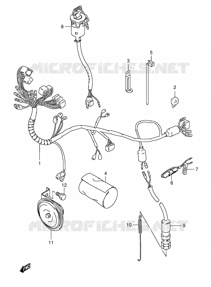 BEDRADING (MODELE R P9) Suzuki MOTO 125 TS-ER 1994  TS125ERCR(E1)