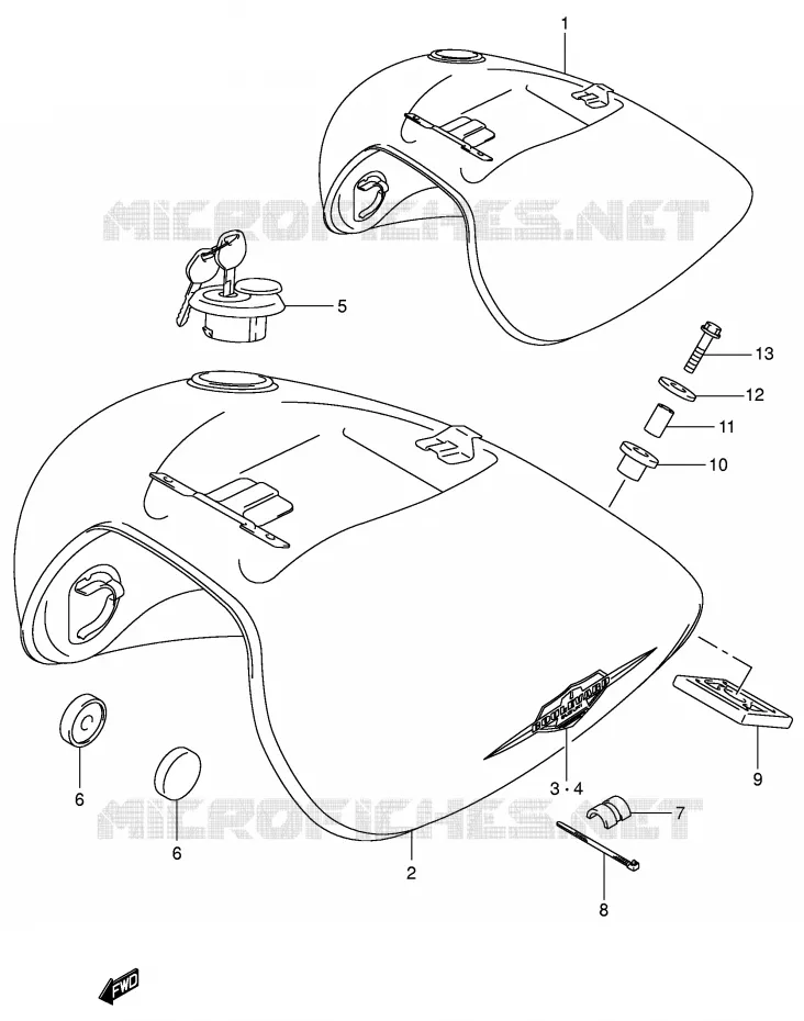 BENZINETANK (MODELE K5) Suzuki MOTO 800 VOLUSIA 2003  VL800ZK3(E2)