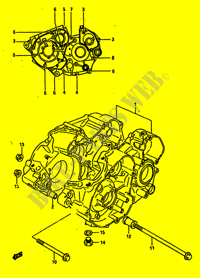CASING (MODELE E) voor Suzuki TS-X 250 1986