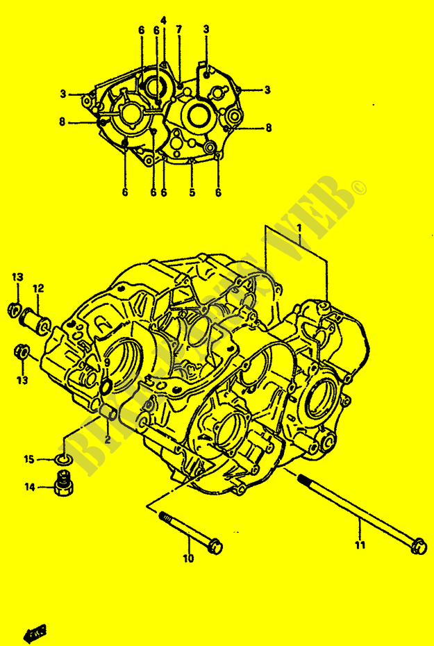 CASING (MODELE G/H/J/K/) voor Suzuki TS-X 250 1986