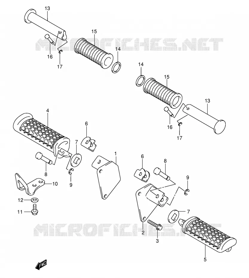 FOOTREST (MODELE K3/K4) Suzuki MOTO 250 INTRUDER 2003  VL250K3(E2)