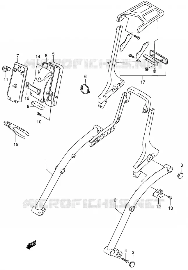 FRAME HANDGREEP (MODELE K1/K2/K3/K4) Suzuki MOTO 800 INTRUDER 2002  VS800GLK2(E3/E28)