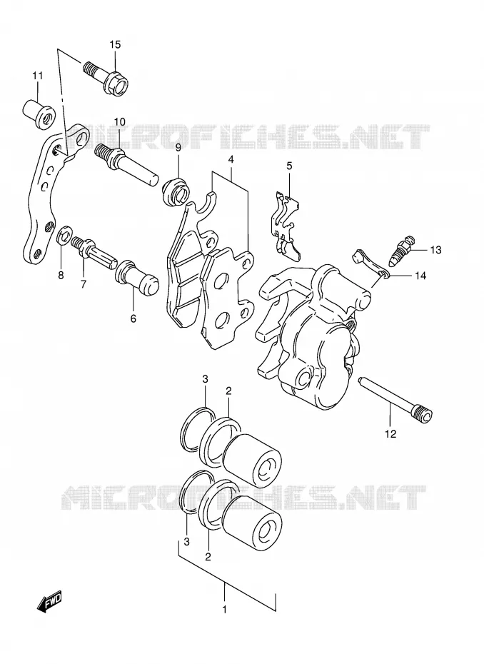 FRONT CALIPER (MODELE R P9) Suzuki MOTO 125 TS-ER 1994  TS125ERR(E1)