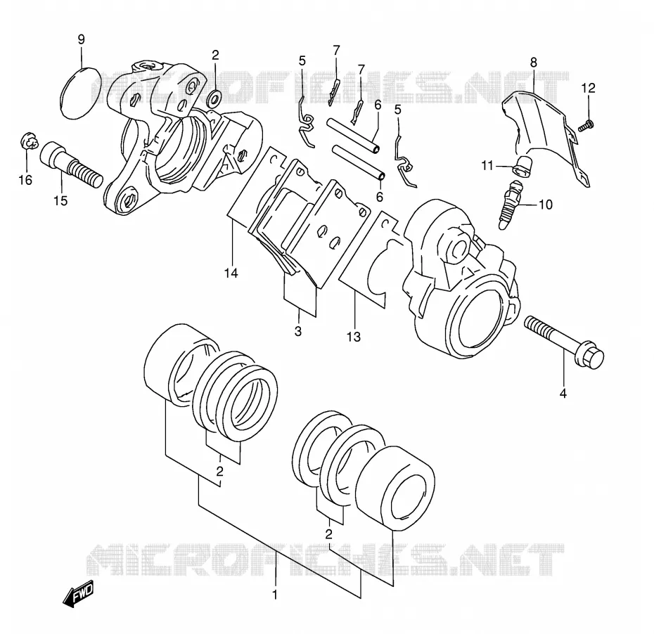 FRONT CALIPER (MODELE X/Y/K1) Suzuki MOTO 1500 INTRUDER 1998  VL1500W(E2)
