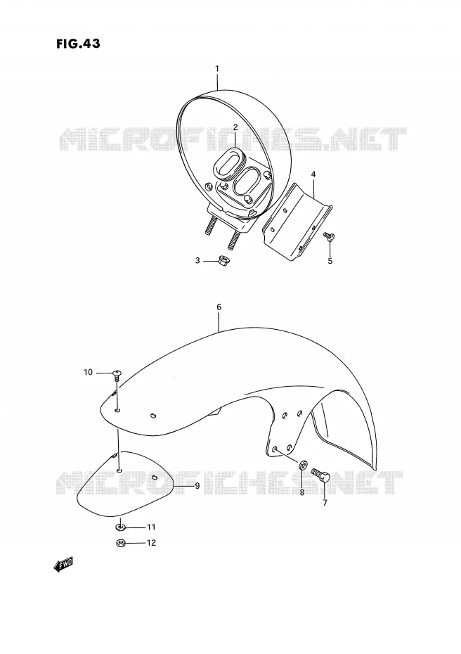 FRONT FENDER (MODELE H/J/K/L/M/N/P/R) Suzuki MOTO 1400 INTRUDER 1991  VS1400GLPM(E2)