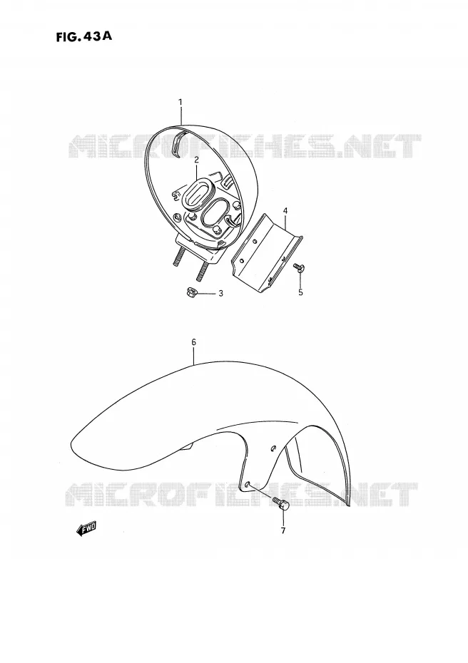 FRONT FENDER (MODELE S) Suzuki MOTO 1400 INTRUDER 1994  VS1400GLPR(E2)