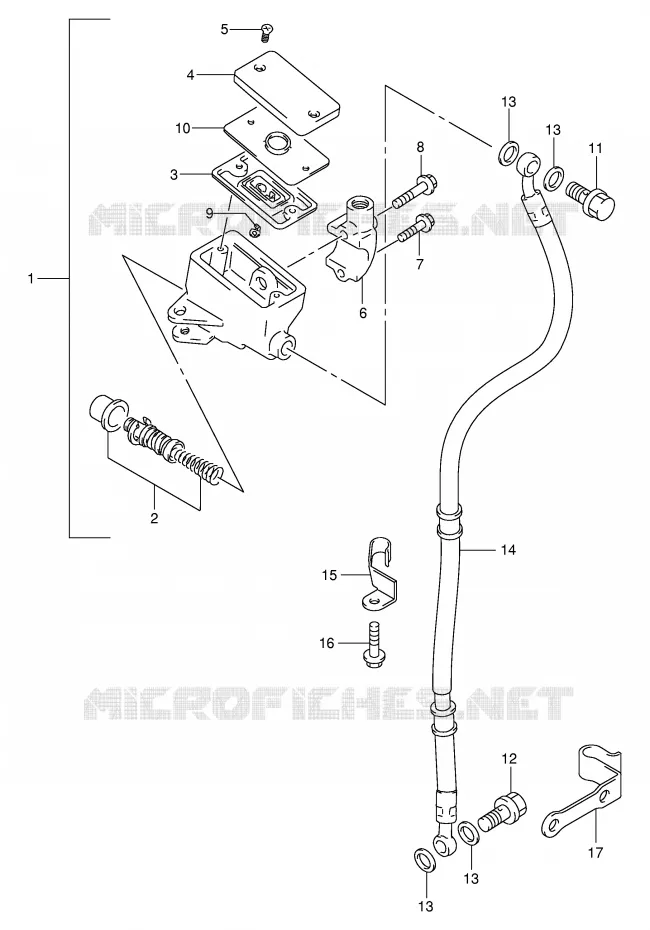 FRONT HOOFDREMCILINDER Suzuki MOTO 125 INTRUDER 2004  VL125K4(E2)