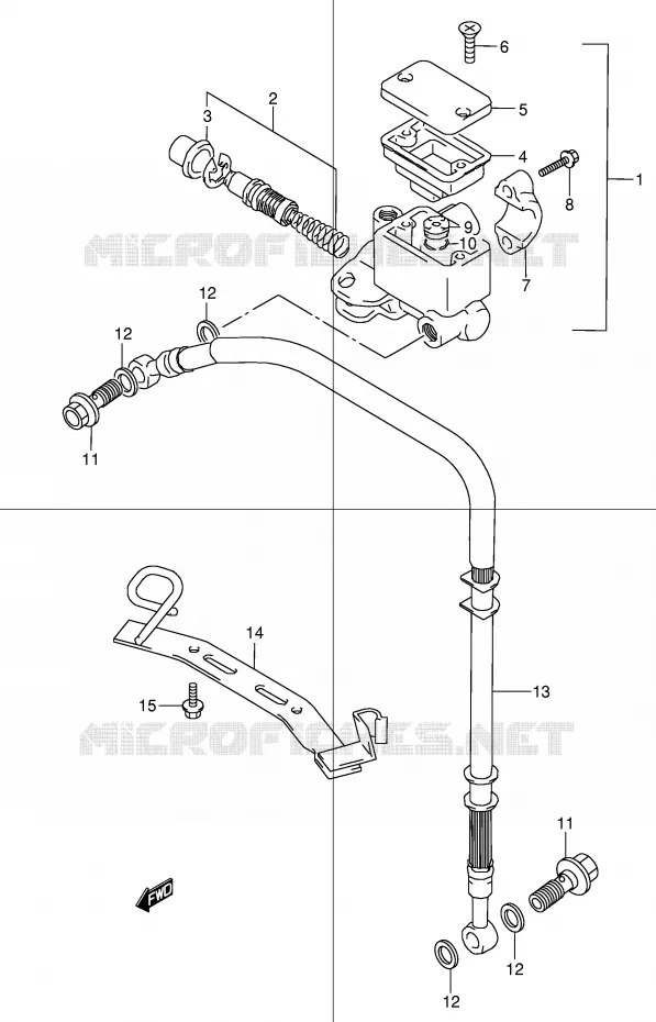 FRONT HOOFDREMCILINDER Suzuki MOTO 50 STREET-MAGIC 2000  TR50SY(E2)