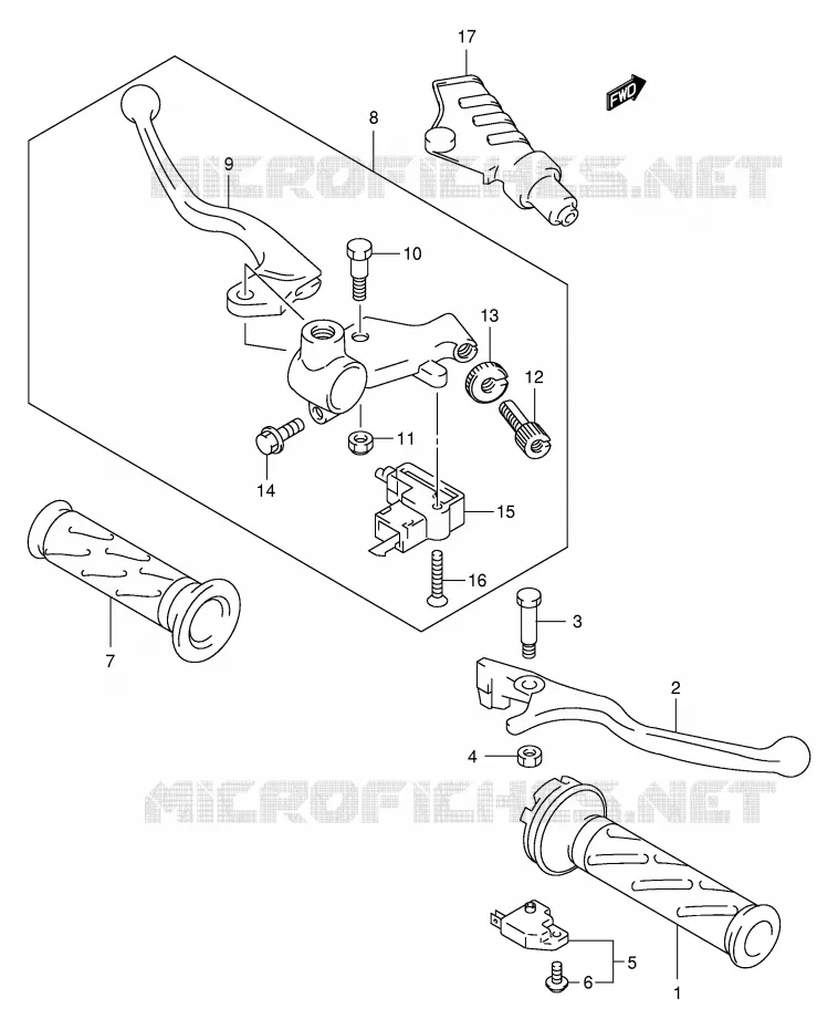 HANDGRIPS - LEVERS Suzuki MOTO 125 INTRUDER 2002  VL125K2(E2)