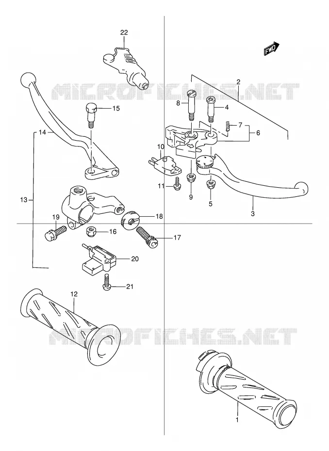 HANDGRIPS - LEVERS Suzuki MOTO 125 TU 1999  TU125X(E2)