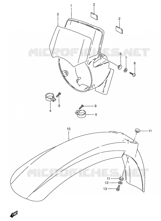 HEADLIGHT BOWL (MODELE D) Suzuki MOTO 50 TS-W 1985  TS50WF(E6)