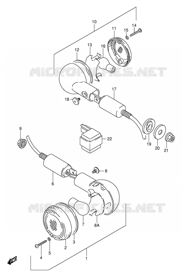 INDICATOREN (MODELE T) Suzuki MOTO 800 VX 1991  VX800M(E4)