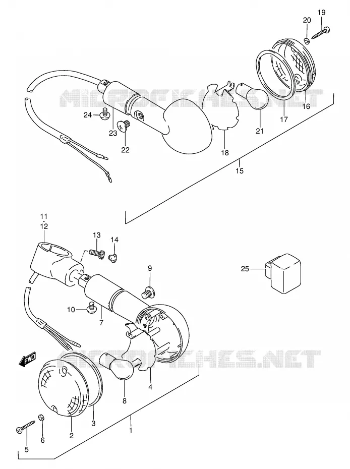 INDICATOREN Suzuki MOTO 800 INTRUDER 1992  VS800GLN(E28)