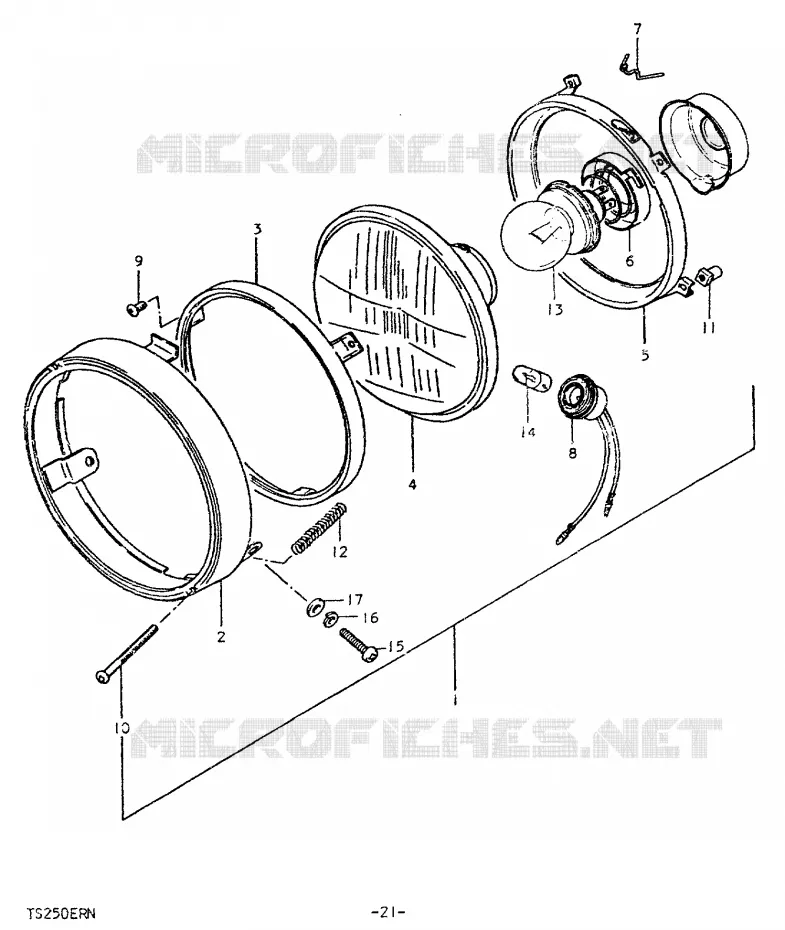 KOPLAMP (E16) Suzuki MOTO 250 TS-ER 1992  TS250ERN