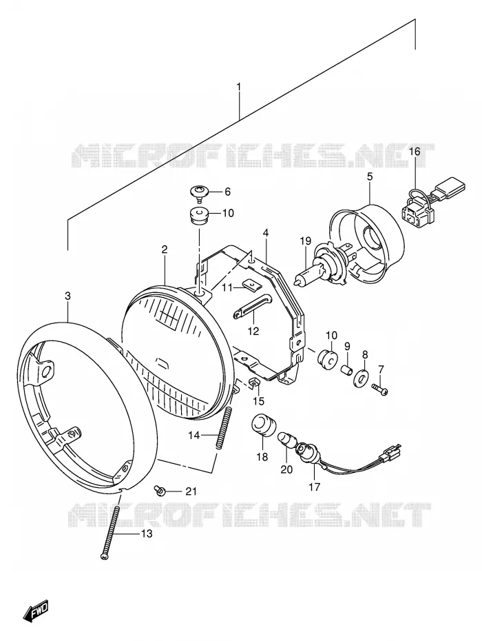 KOPLAMP Suzuki MOTO 125 INTRUDER 2003  VL125LK3(E2)