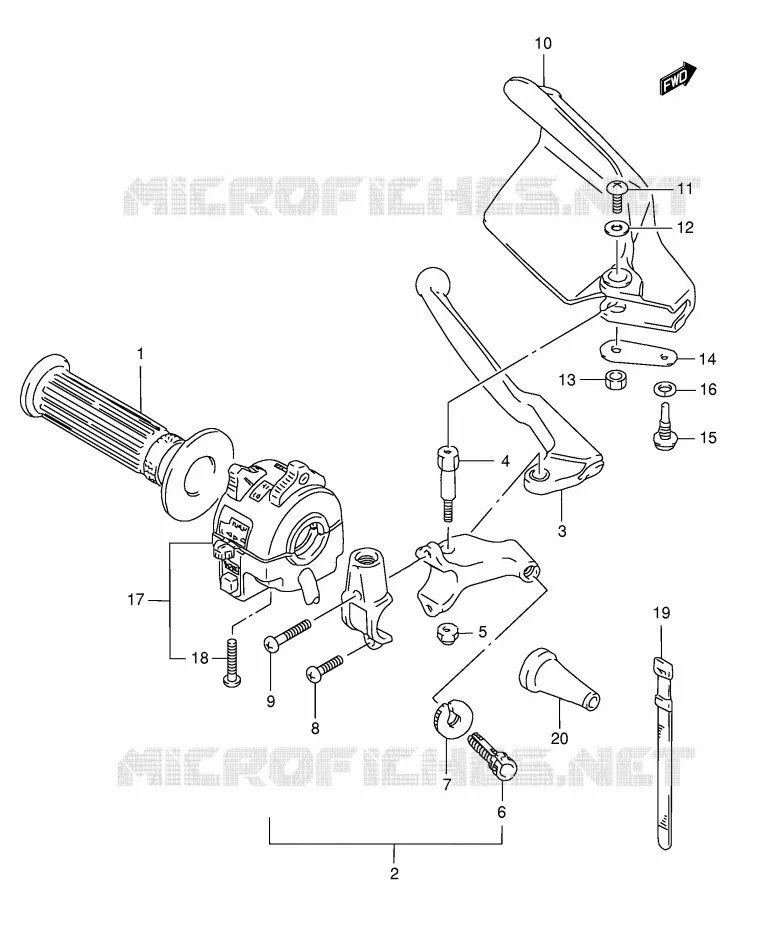LINKER HENDEL - HANDGREEP (MODELE R P9) Suzuki MOTO 125 TS-ER 1994  TS125ERCR(E1)