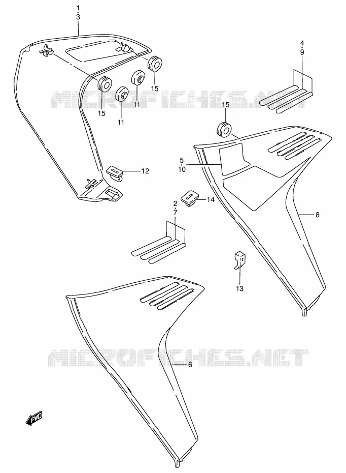 RADIATOR COVER (MODELE D/E) Suzuki MOTO 50 TS-W 1984  TS50WE(E6)