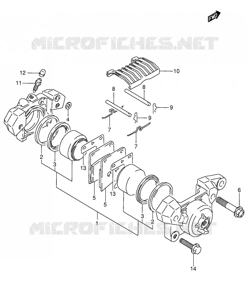 REAR CALIPER (MODELE L/M/N) Suzuki MOTO 800 VX 1992  VX800UN(E4)