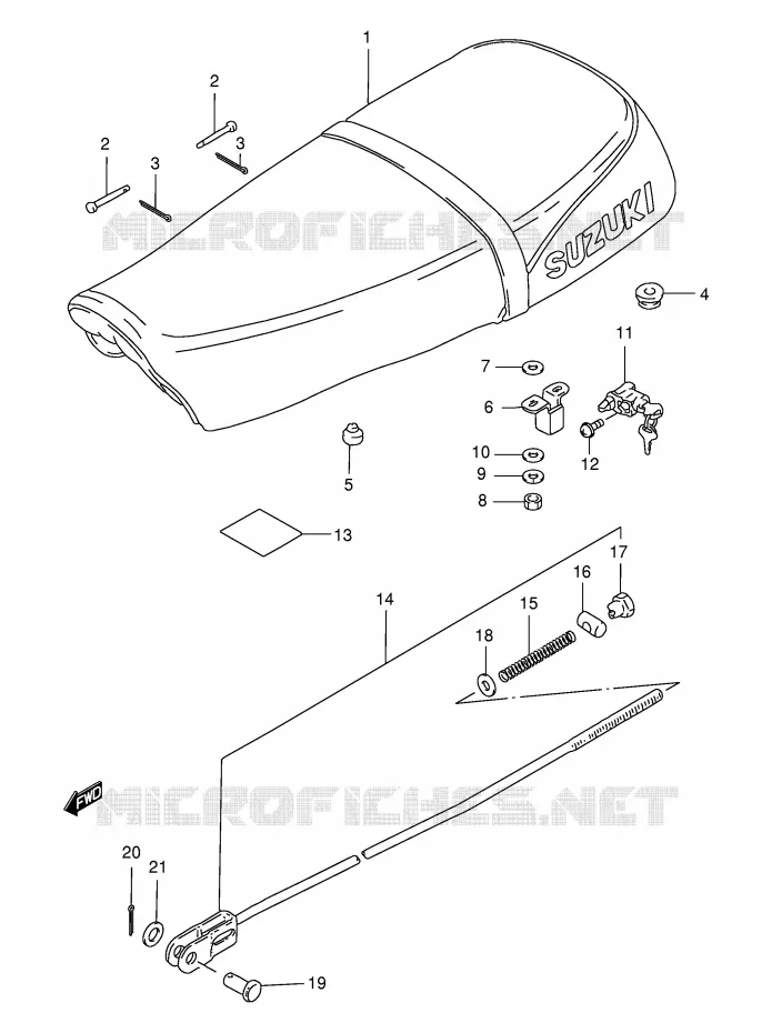 SEAT (MODELE K1 E71) Suzuki MOTO 185 TS-ER 2000  TS185ERY(E1)