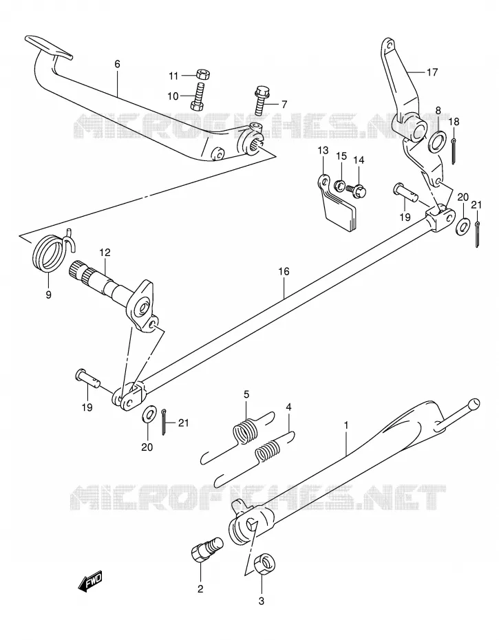 STAND - ACHTER REMPEDAAL Suzuki MOTO 250 INTRUDER 2003  VL250K3(E2)
