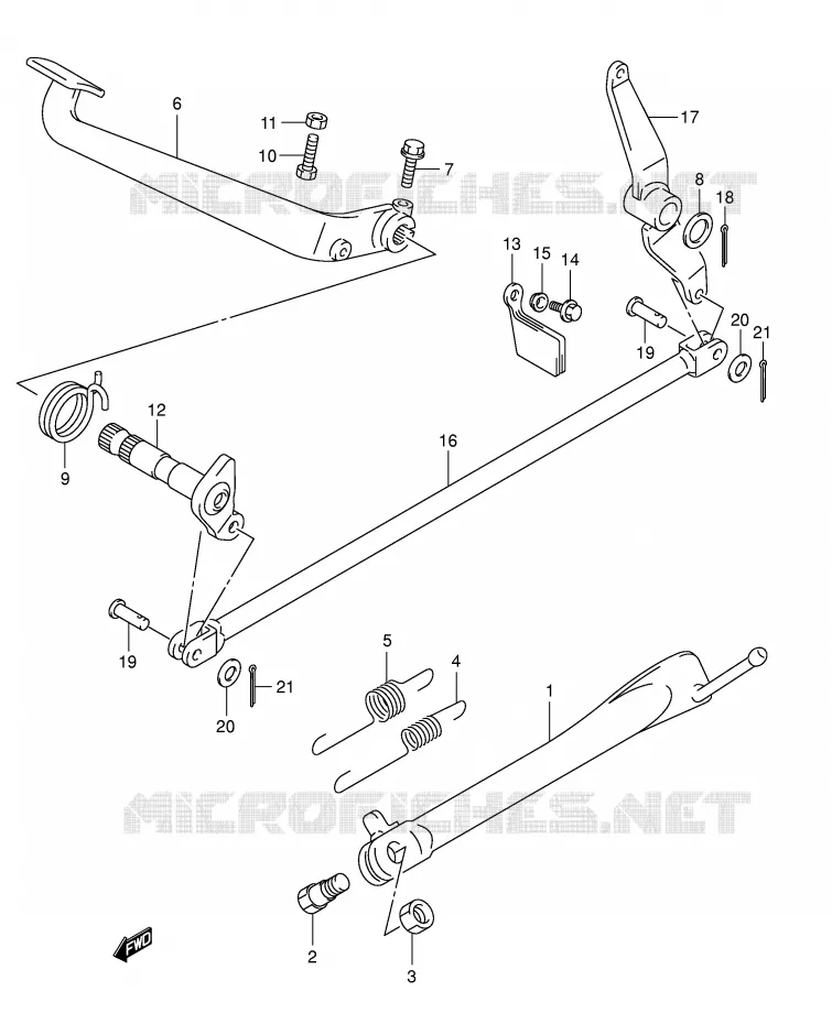 STAND - ACHTER REMPEDAAL Suzuki MOTO 250 INTRUDER 2005  VL250K5(E19)