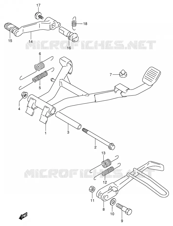 STAND - ACHTER REMPEDAAL Suzuki MOTO 800 VX 1991  VX800M(E4)