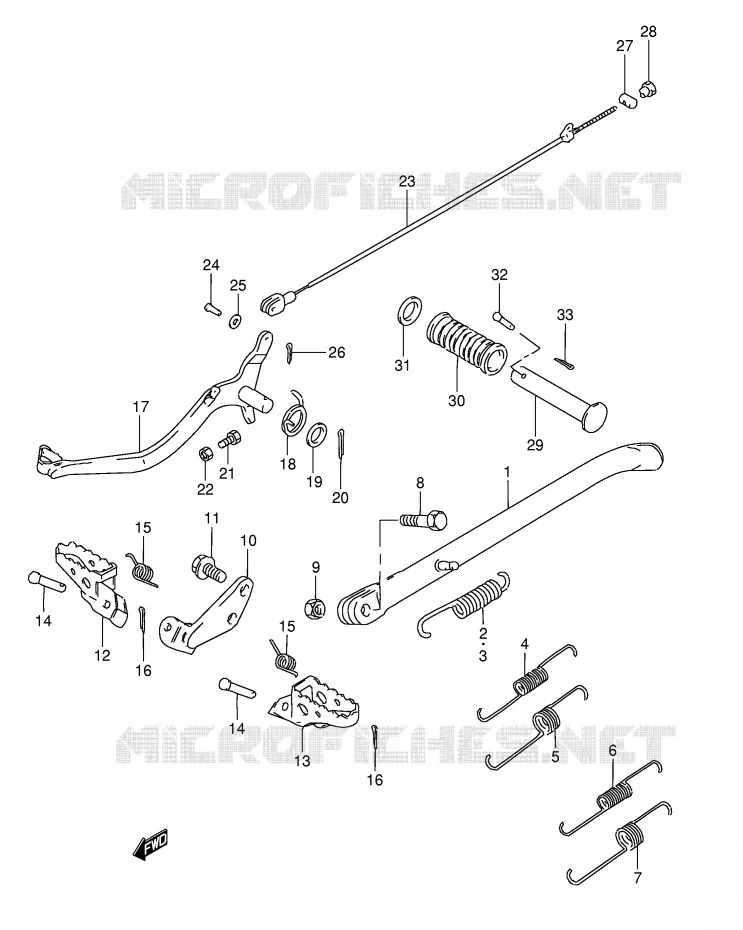 STAND - FOOTREST (MODELE H/J/M/R) Suzuki MOTO 50 TS-X 1987  TS50XKH(E1)
