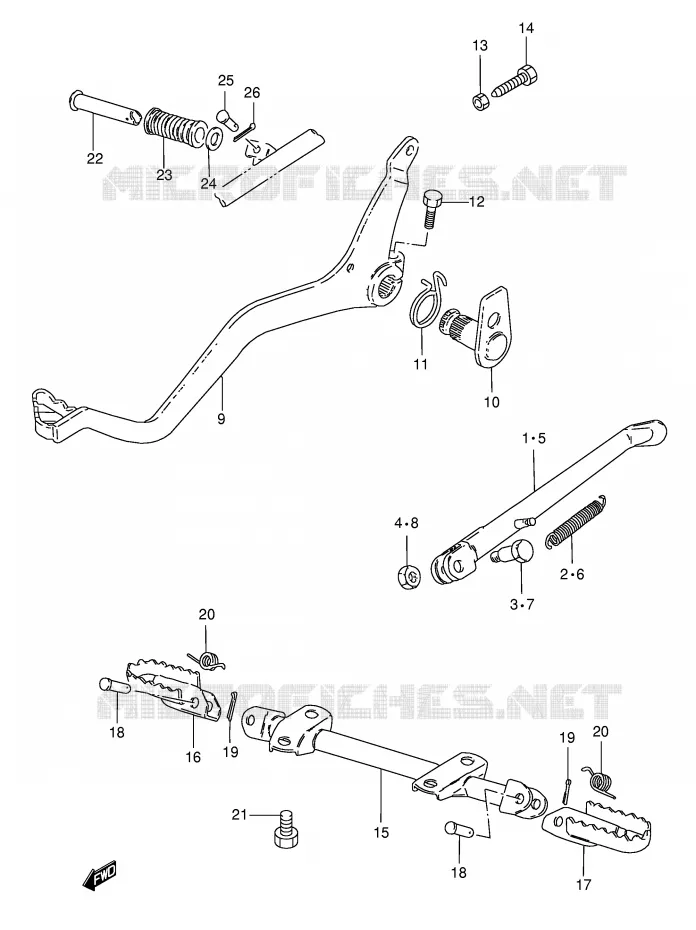 STAND (MODELE X/Y/K1) Suzuki MOTO 185 TS-ER 2000  TS185ERY(E1)