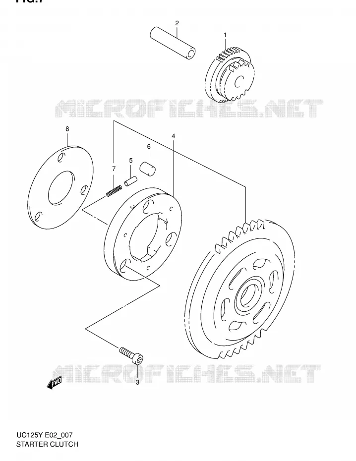 STARTMOTOR CLUTCH Suzuki SCOOTER 125 EPICURO 2000  UC125Y(E2)