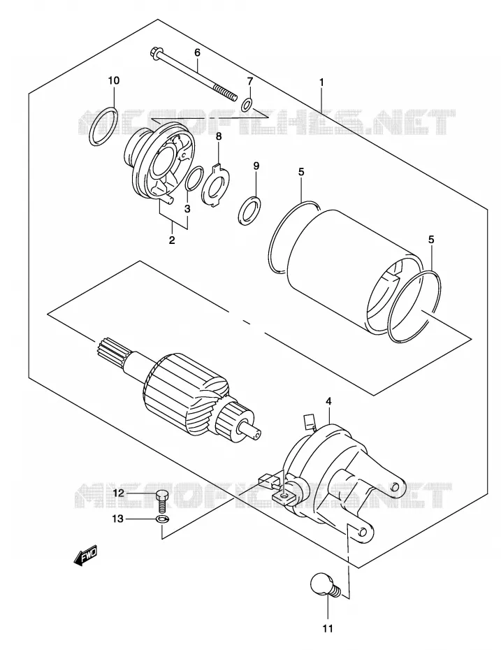 STARTMOTOR Suzuki SCOOTER 150 BURGMAN 2002  UH150K2(P19)